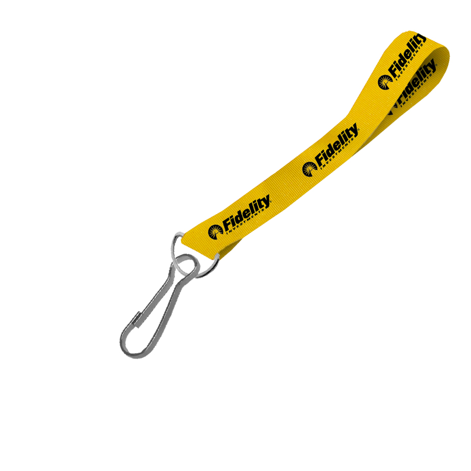 Hi-Viz Wrist Phone Strap Black Sublimation Print D/Sided with Swivel Hook